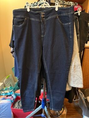 Women's Dark Blue High-Rise Stretch Jeans